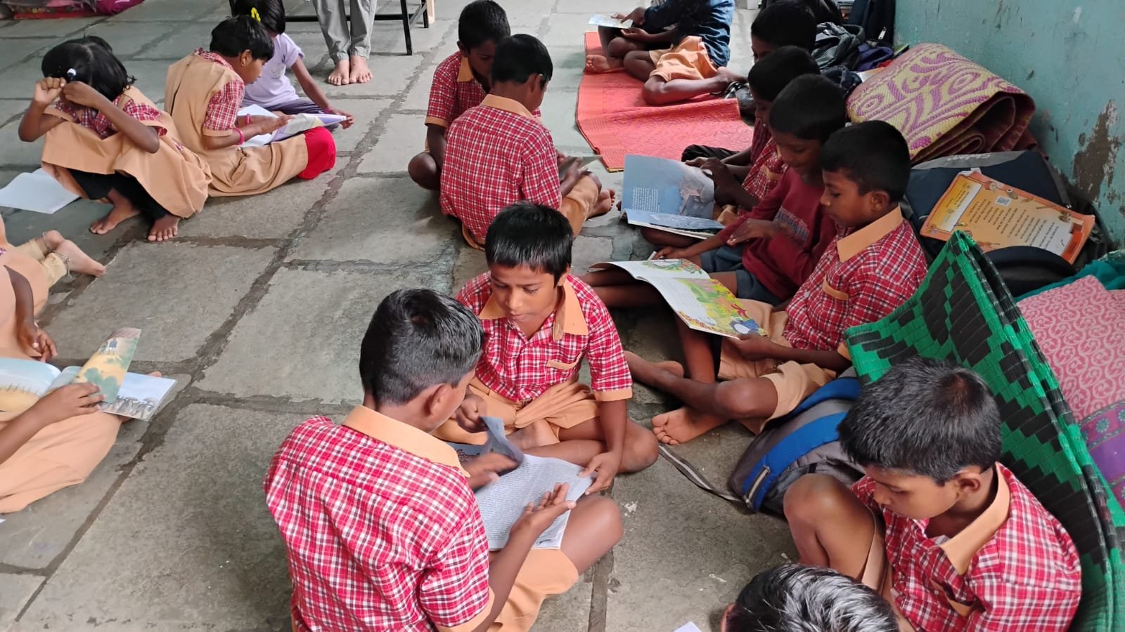 Children participating in a class activity